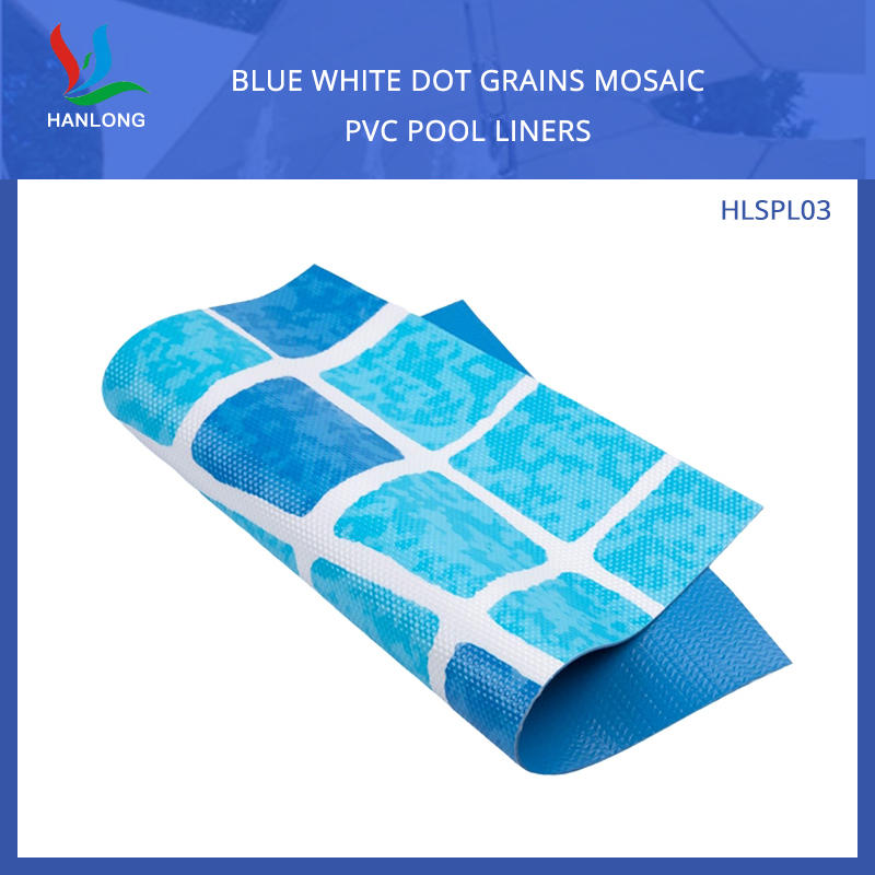 Blue White Dot Grains Mosaic PVC Pool Liners Plastic Film Swimming Pool Vinyl Liner