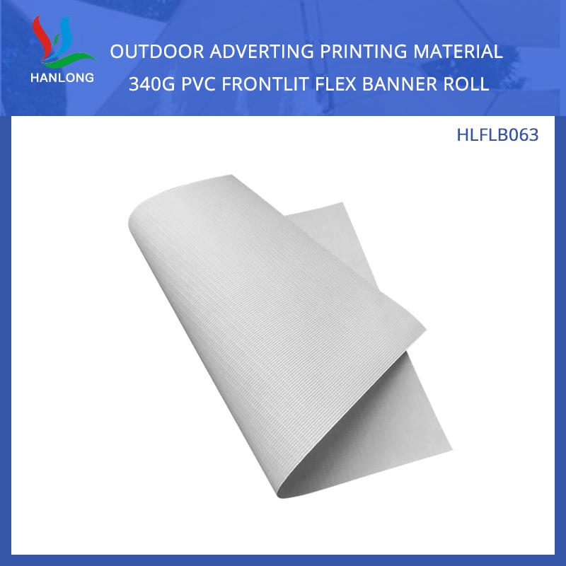 HLFLB063  200X500 18X12  340G  Outdoor Adverting Printing Material 340G PVC Frontlit Flex Banner Roll for Poster Materia