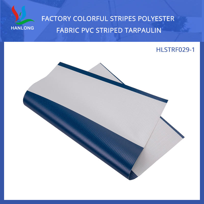 Factory Colorful Stripes Polyester Fabric PVC Striped Tarpaulin 500DX500D 18X12  500G