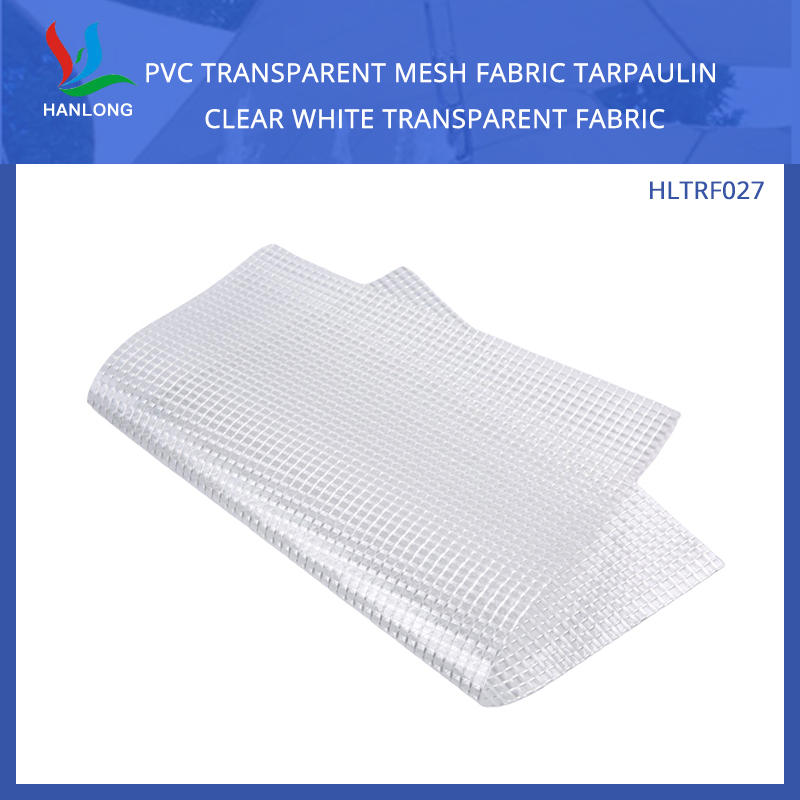 400-450G PVC Transparent Mesh Fabric Tarpaulin Clear White Transparent Fabric 200D-1000D
