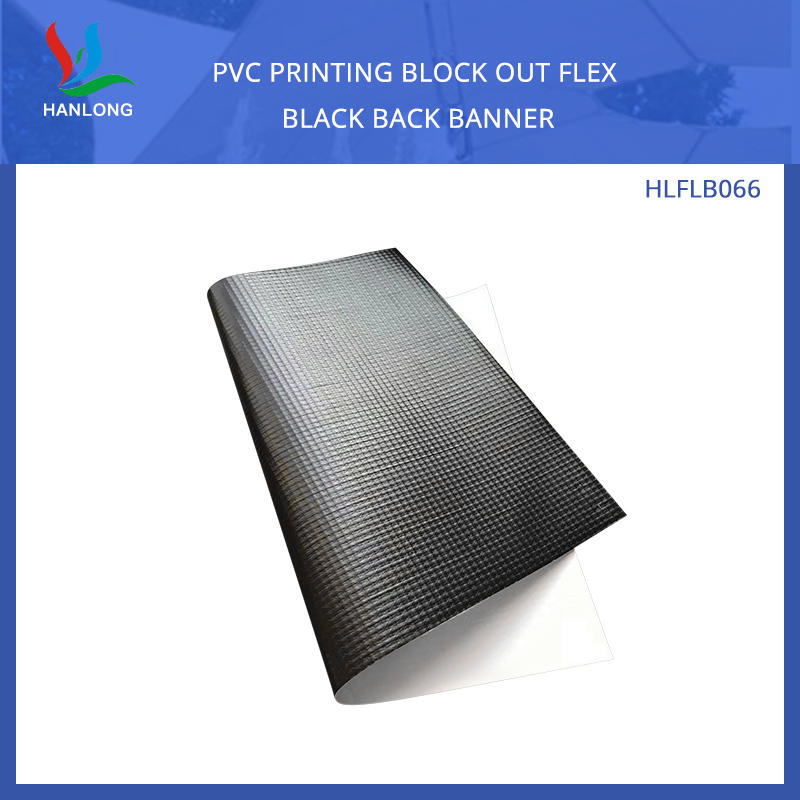 HLFLB066  1000DX1000D 9X9  510G  PVC Printing Block Out Flex Black Back Banner