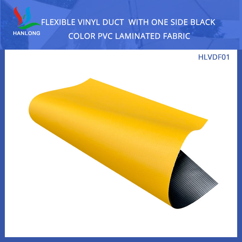 HLVDF01 1500X1500D 9X9 730gsm Flexible Vinyl Duct  With One Side Black Color PVC Laminated Fabric