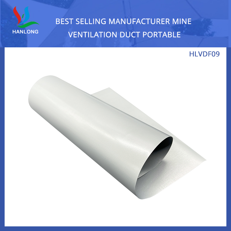 HLVDF09 250DX250D  36X36  380gsm  Best Selling Manufacturer Mine Ventilation Duct Portable Blower Hose Flexible Vent Duct PVC Laminated Coated Fabric